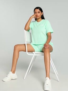 Puma Elevated Relaxed Cropped Terrycloth Tee in Fresh Mint Size XS (will fit up)